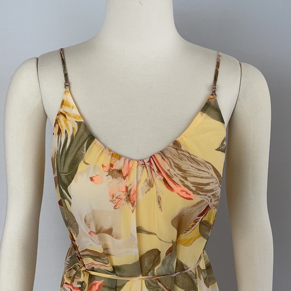 NWOT WHBM Yellow Tropical Print Slip Dress Size 0 - Picture 8 of 15